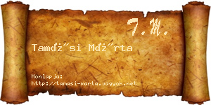 Tamási Márta névjegykártya